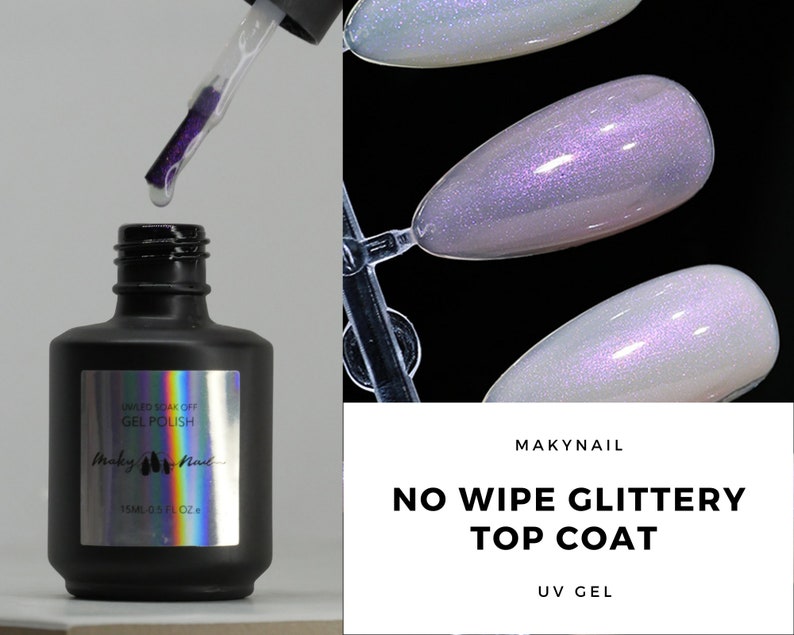 15ml Glittery Top Coat UV Gel/ Matte & Shining Smoothie Etsy