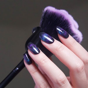 Rose Wand Dust Powder Removal Nail Brush/ Black & Purple Nail Powder