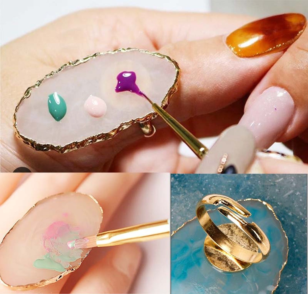 Nail Art Palette Agate Phnom Penh Pigment Palette Gel Nail Polish Drawing  Frame DIY Nail Art Show Makeup and Coloring Too