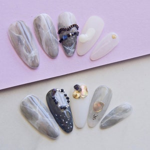 Mixed Sea shell flakes nail decoration/Irregular Pinctada albina Nail flakes DIY nail deco/ Mixed micro beads metal studs nail art