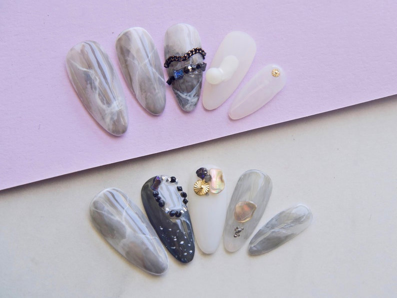 Mixed Sea shell flakes nail decoration/Irregular Pinctada albina Nail flakes DIY nail deco/ Mixed micro beads metal studs nail art