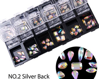 12 grids 3D Crystal nail decoration/ exclusive nail jewelry Rhinestone charm jewelry supply/ loose diamond nail art design decal/UV resin