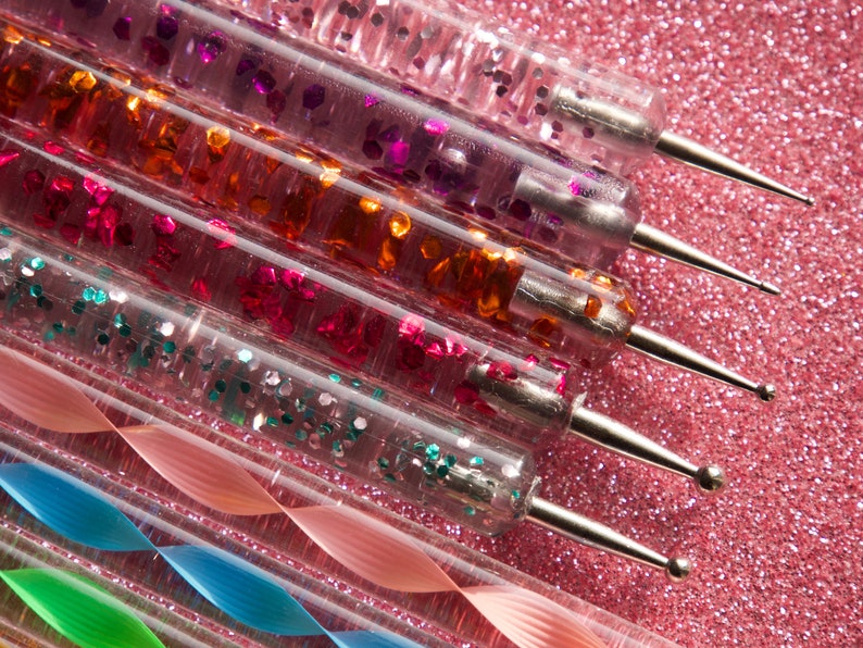5 Pcs Crystal Dotting Pen Set for Nail Art/marbleizing Glaze Etsy