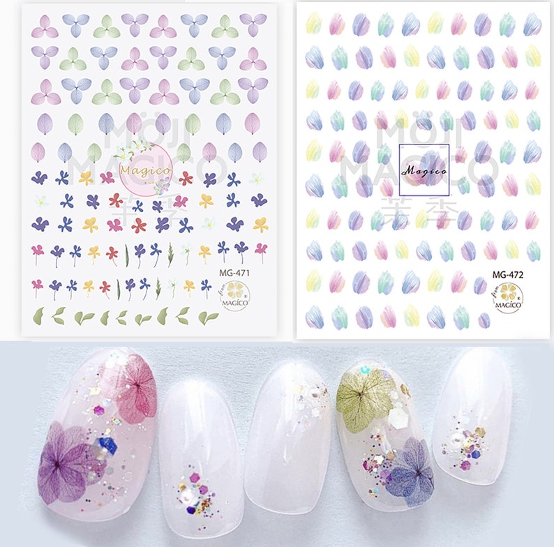Hydrangea Flower Nail Art Sticker/ Emulational Flower DIY Tips - Etsy