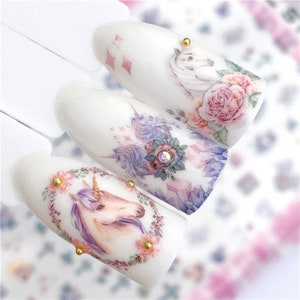 Cute Unicorn Nail Art Stickers