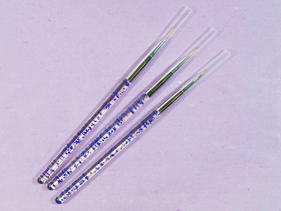 3 pcs Metallic Nail Brush Set for Detailing Striping Nail Art Brushes, –  MakyNailSupply