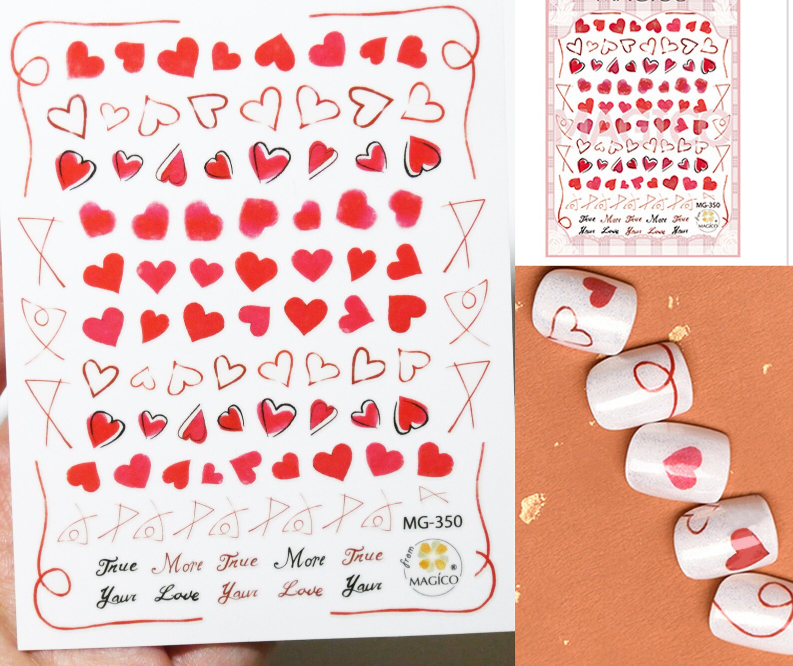 Red Heart Nail Sticker/ Sweet love Nail Art Stickers Self Etsy