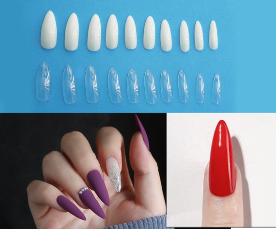 Buy 100 Pcs Full Cover Stiletto Almond False Fake Nails Tips Online in India - Etsy Buy 100 Pcs Full Cover Stiletto Almond False Fake Nails Tips Online in India - Etsy