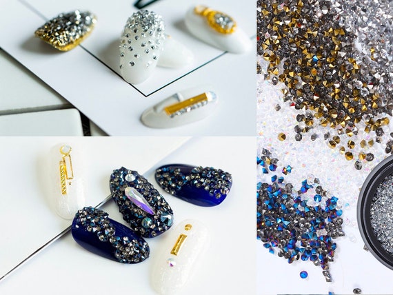 Multicolor Nail Art Rhinestones Nail Small Glitter Diamond Gems Crystal for  Nail Art Decorations Supplies and DIY Decoration Diamonds Gems Crystals