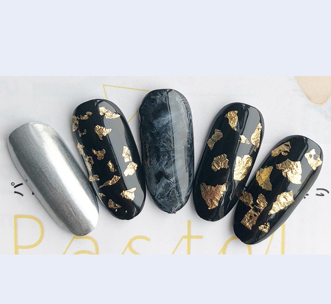 4 jar Gold foil paper nail art design supply/ nail foil flakes Etsy