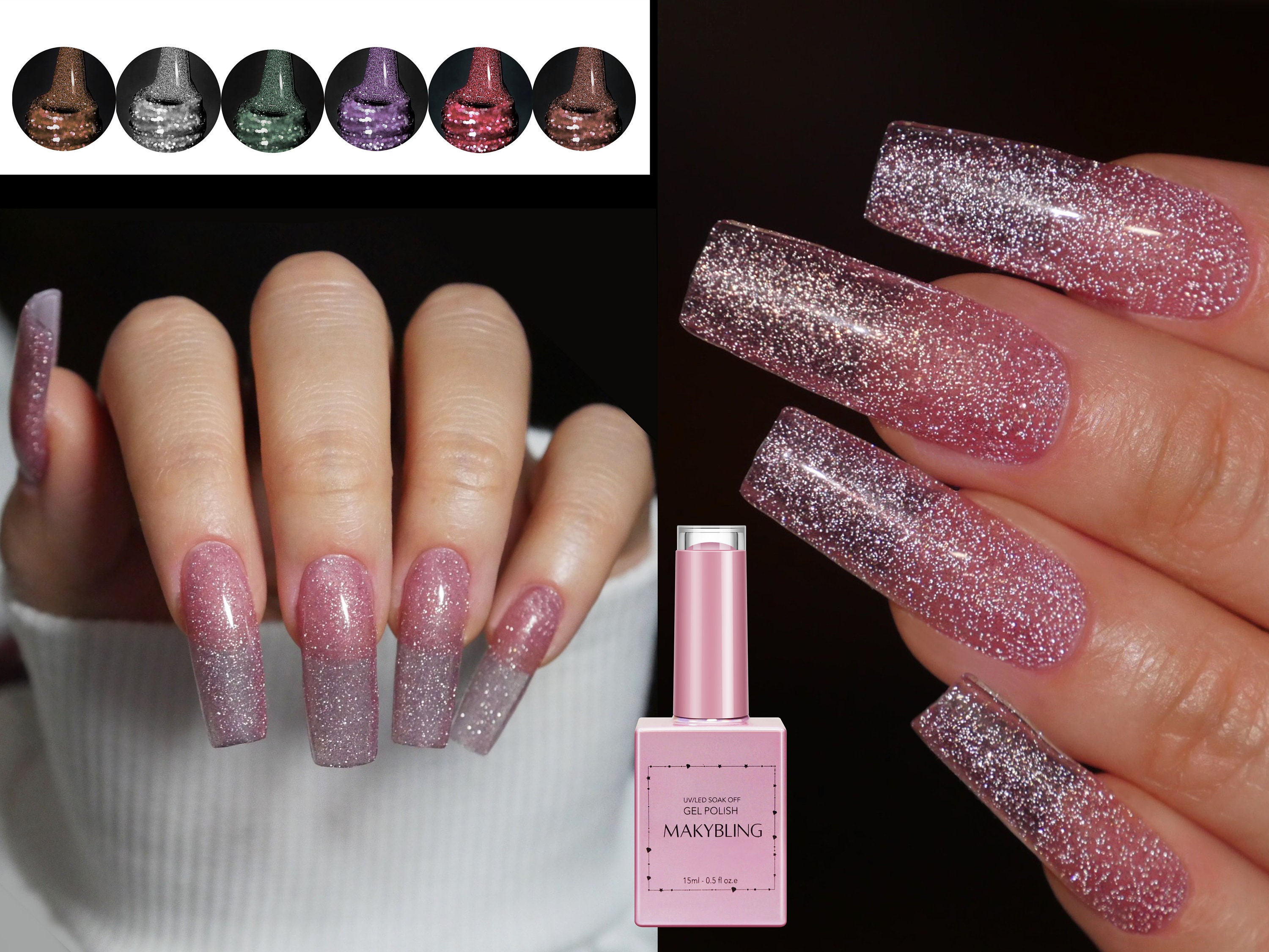 15ml Dazzle Nail Reflective Glitter Diamond UV Gel Nail Art - Etsy 15ml Dazzle Nail Reflective Glitter Diamond UV Gel Nail Art - Etsy