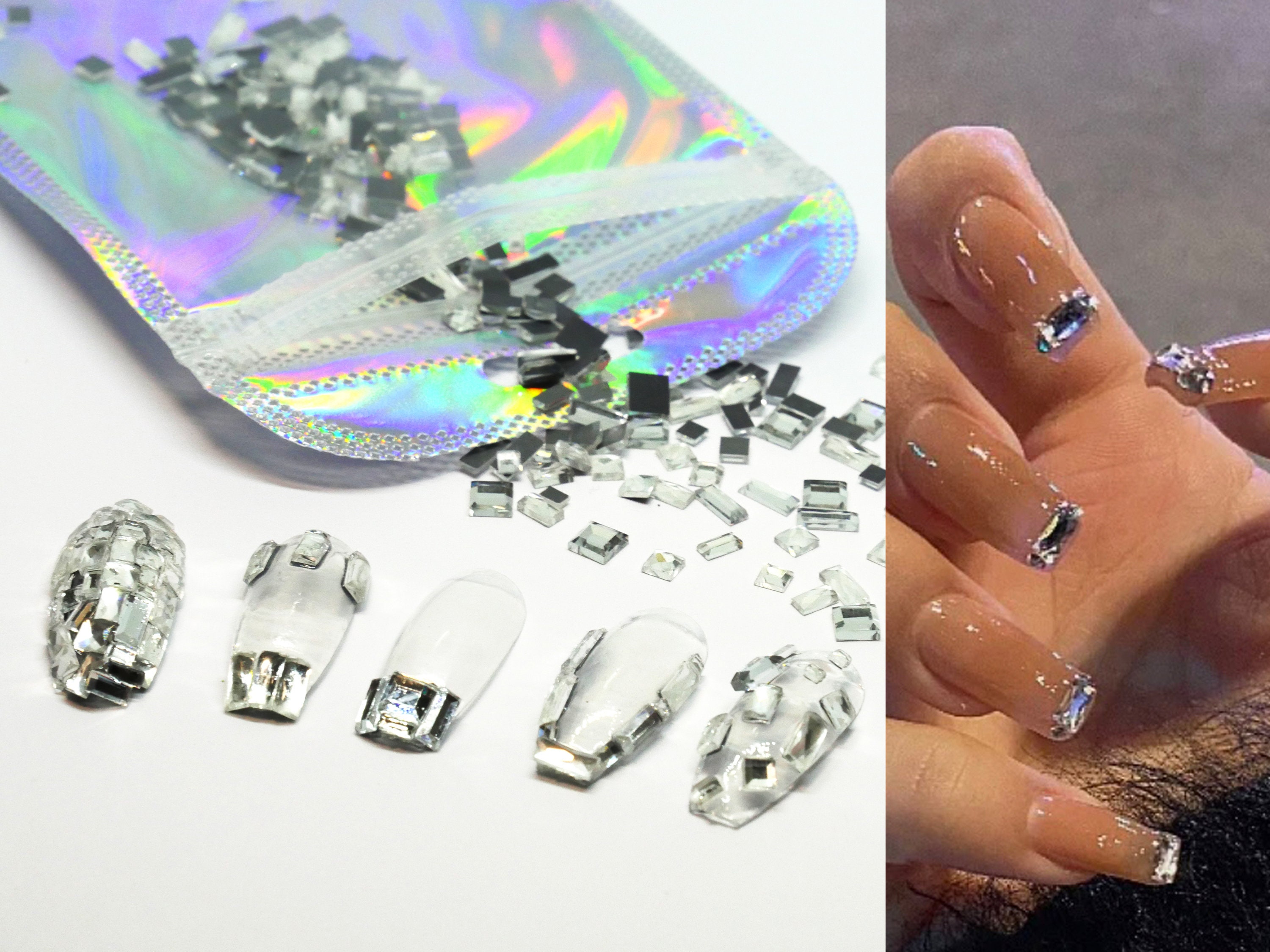 250 Pcs Clear Square Crystals/ Glass Nail Jewelry Diamond Set/ - Etsy 250 Pcs Clear Square Crystals/ Glass Nail Jewelry Diamond Set/ - Etsy