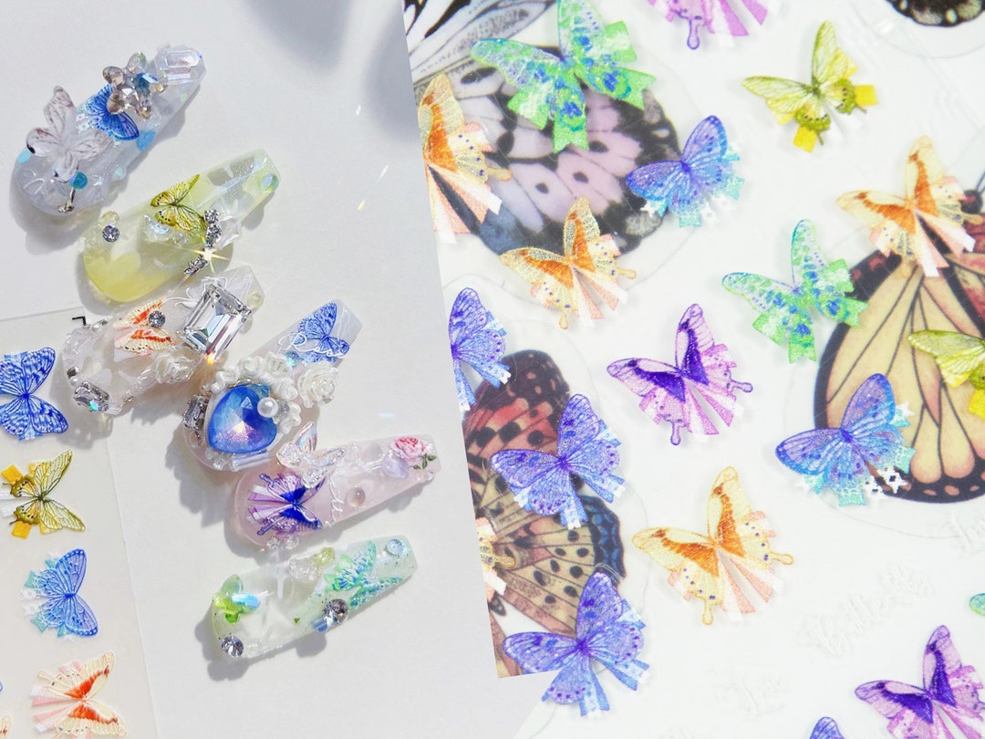 3D Embroidery Butterfly Sticker Nail Art/ Fairy Tale Garden Morpho