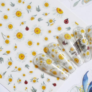 Daisy Flower Nail Art Sticker Peel Off Daisies Stickers