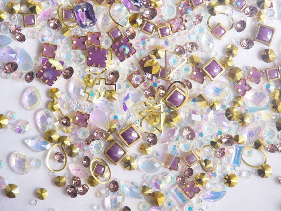 Mixed Rhinestones Caviar Beads Nail Art Decal/ 3D Gemstones Nail