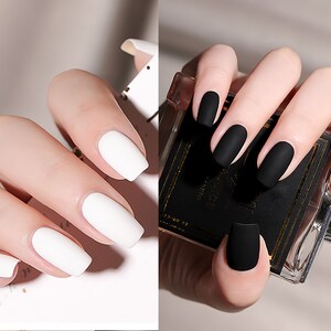 15ml Pure Black and White Nail Gel Polish/ Titanium White Rich color Soak Off UV Gel/ Black nail/ White nail Premium Solid Color -Makybling