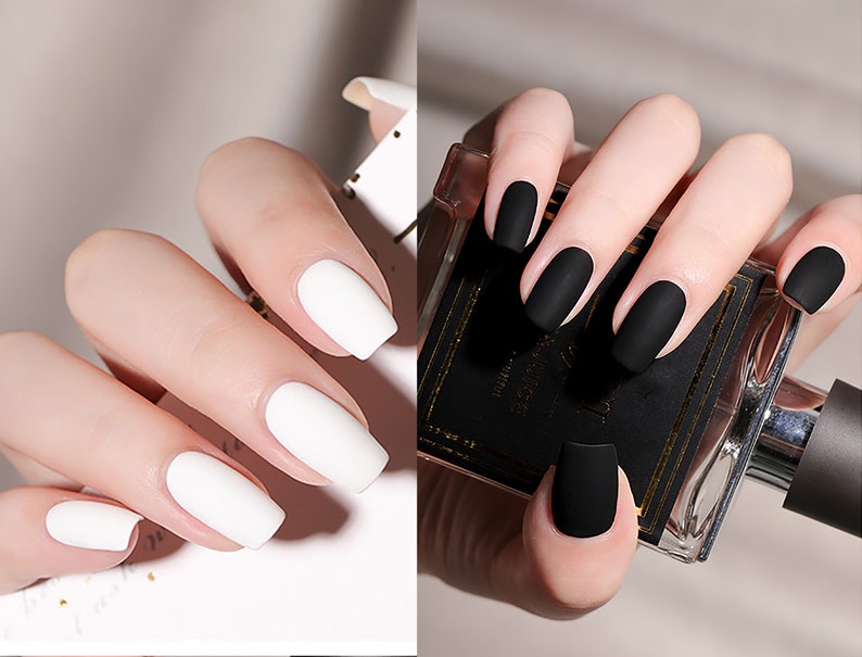 15ml Pure Black and White Nail Gel Polish/ Titanium White Rich color Soak Off UV Gel/ Black nail/ White nail Premium Solid Color -Makybling