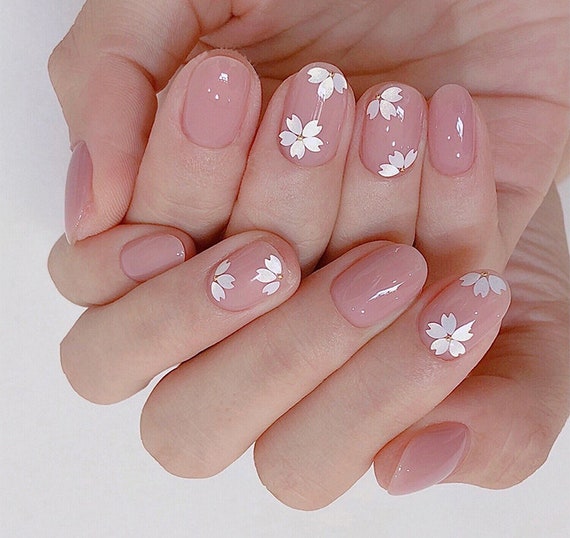 3d Flower Nail Charms For Acrylic Nails, 6 Grids 3d Nail Flowers Rhinestone  Cherry Blossom