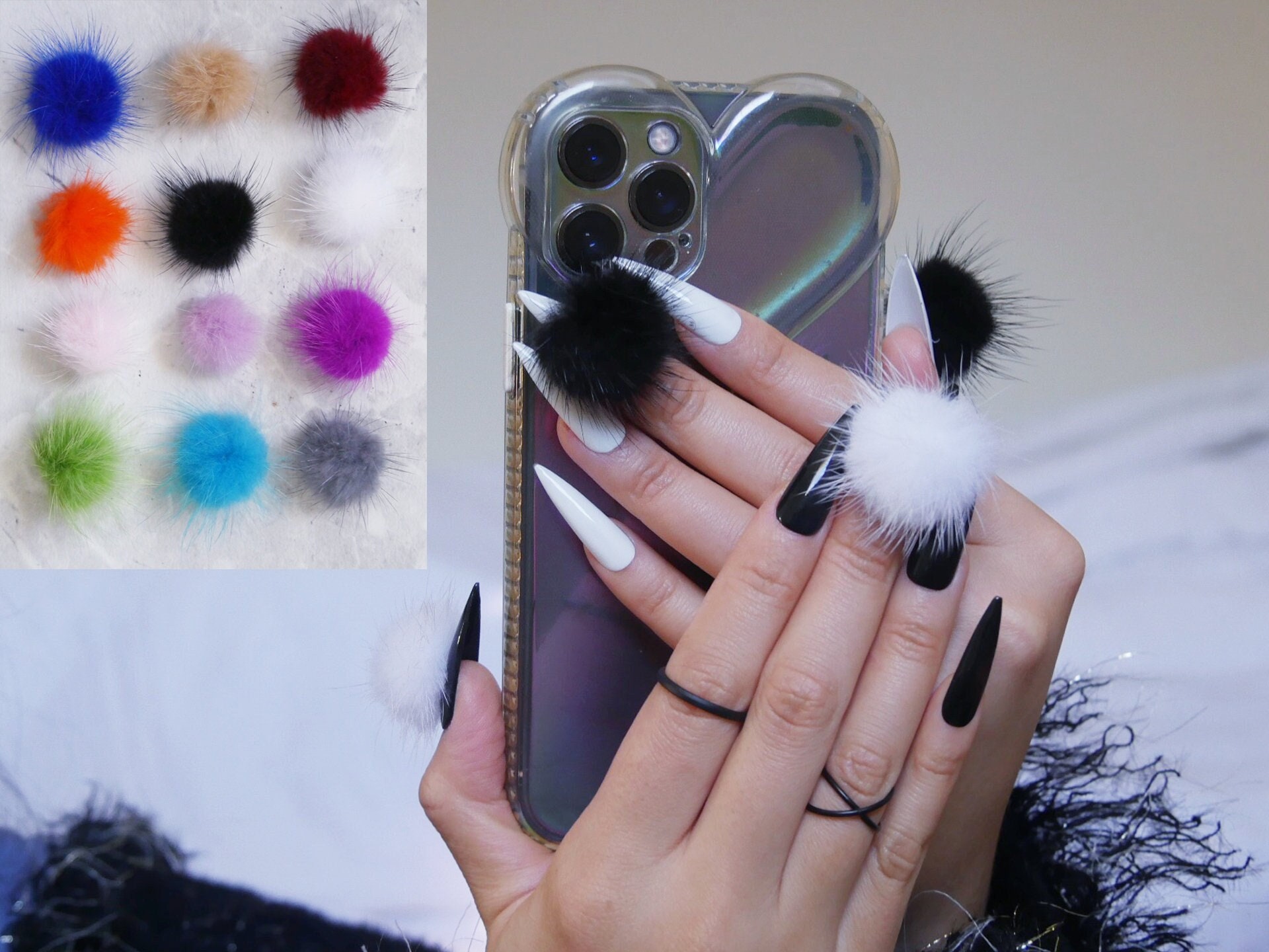 3d Nail Fluffy Balls: Add A Festive Touch To Your Nail Art For Halloween &  Christmas! - Temu