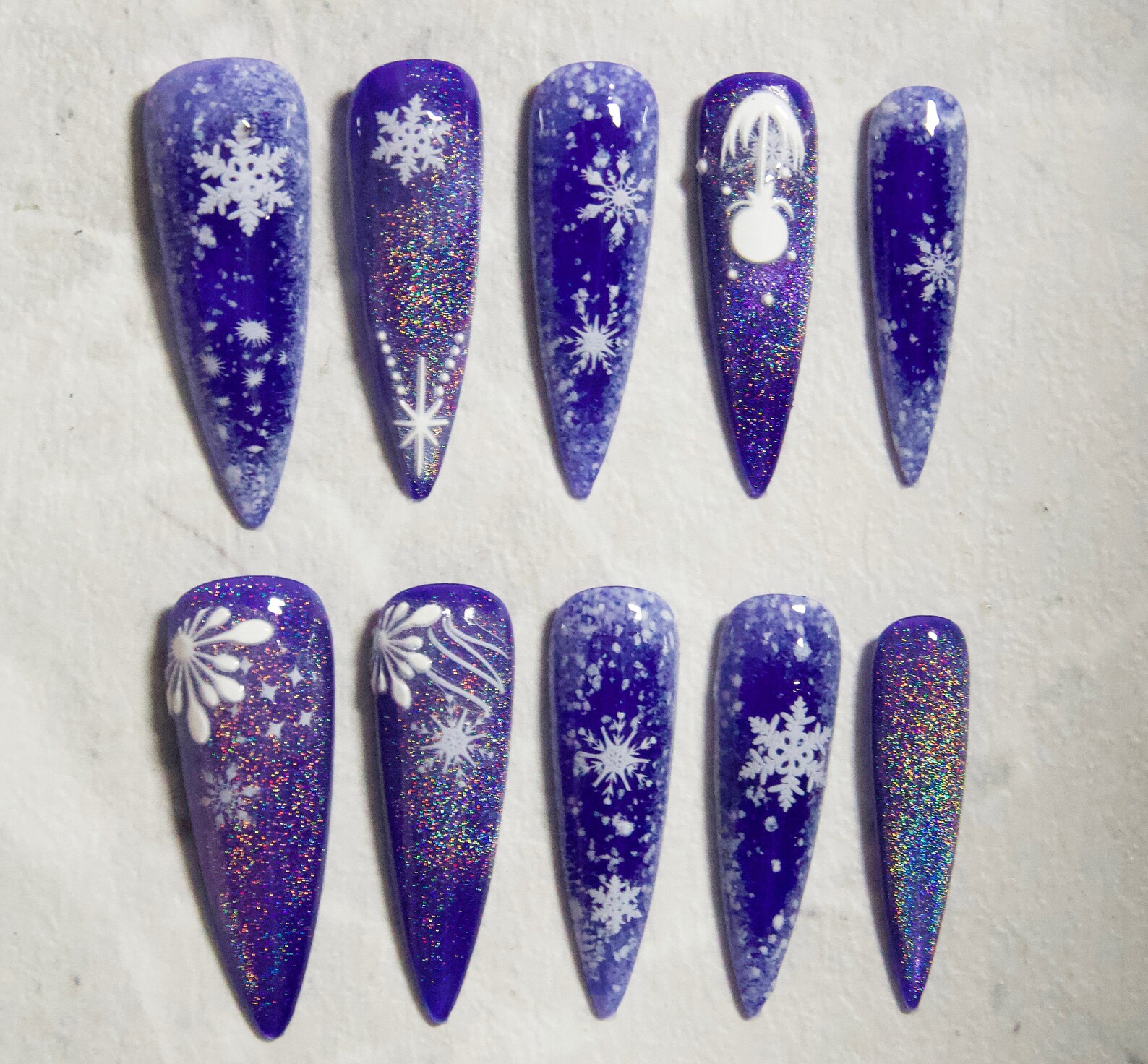 Winter Snow Flake White Nail Art Stickers Self Decals/ - Etsy