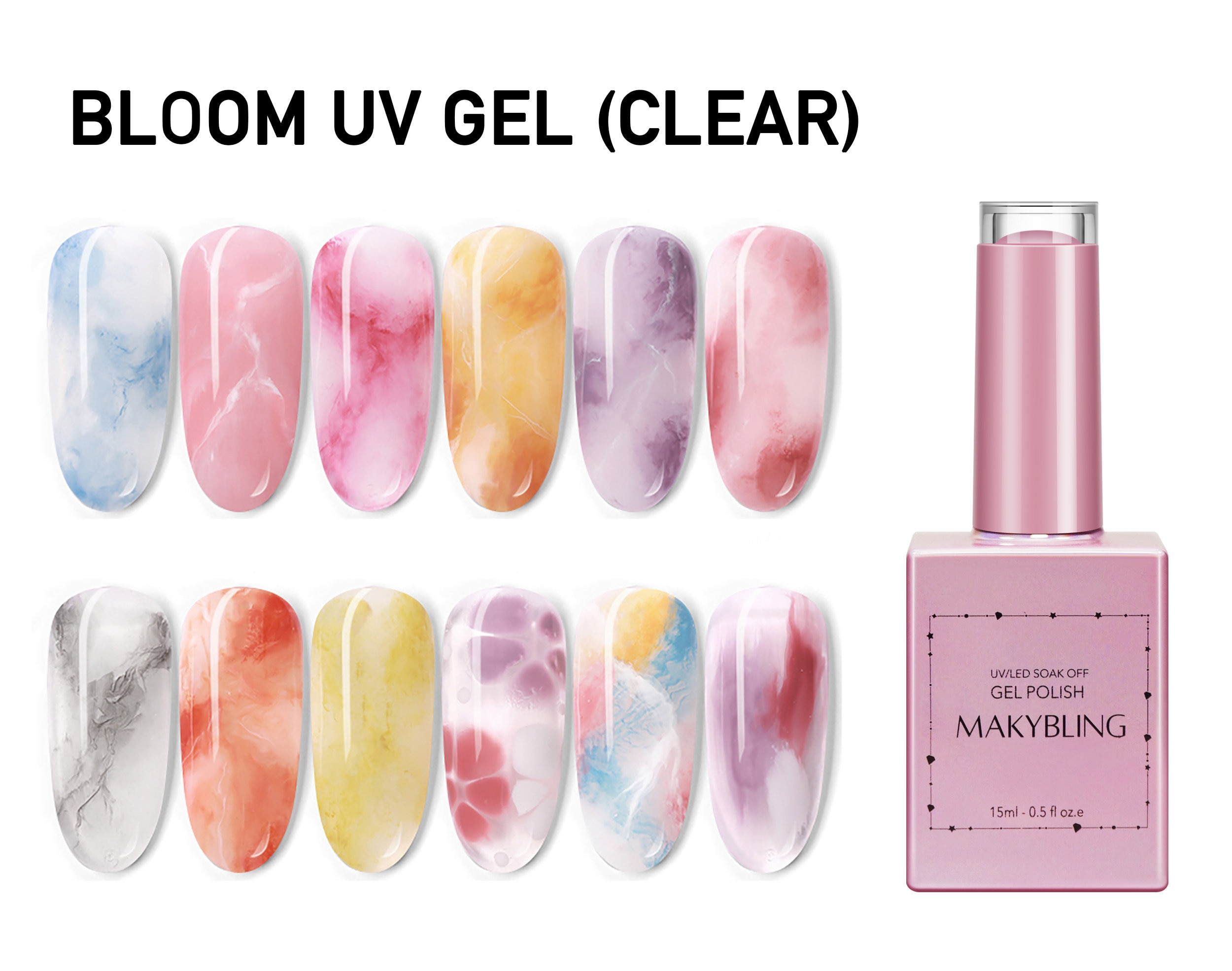 15ML Marble Blossom Gel Polish/ Gradient Design Gel/ Blooming - Etsy 15ML Marble Blossom Gel Polish/ Gradient Design Gel/ Blooming - Etsy