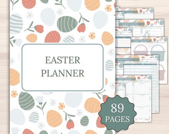 Easter Planner Printable | 89 Page Holiday Planner PDF | Easter Binder Gift Budget Activity Planner