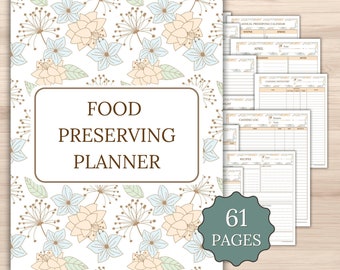 Canning Journal, Food Preservation Planner, Log Book, Homestead Preserving Binder Notebook, 61 page 8.5x11 Instant Download Printable PDF