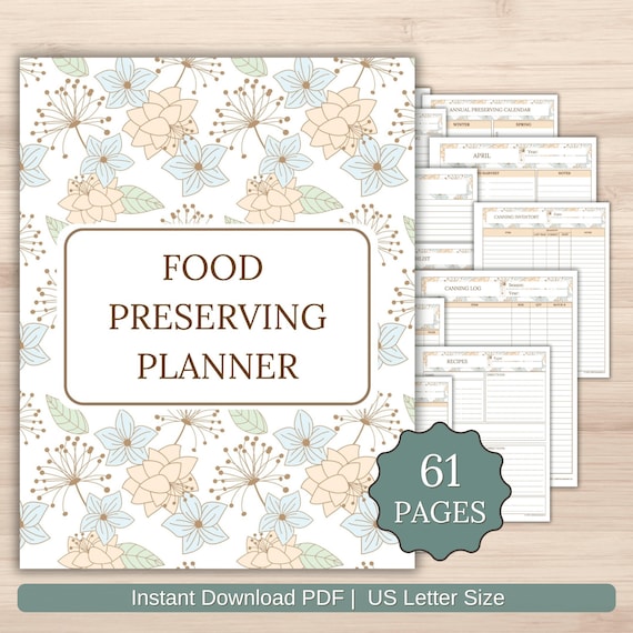 Canning Journal & Food Preservation Planner | 61-Page Homestead Preserving Binder (Printable PDF)