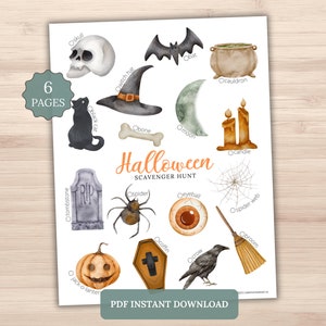 Búsqueda del tesoro de Halloween: Actividad imprimible para niños (PDF)