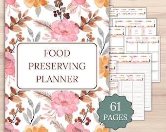 Homestead Preserving Binder Printable | Canning Journal 61 Pages | Food Preservation Planner Harvest Collection