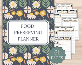 Planificador de conservación de alimentos: Diario de enlatado casero (PDF imprimible)