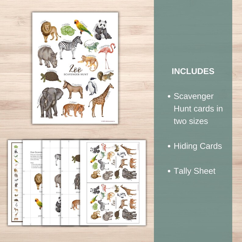 Zoo Scavenger Hunt Printable | Watercolor Animals Kids Activity ...