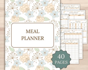 Planificador de comidas definitivo: Plantilla de menú semanal y mensual (PDF imprimible)