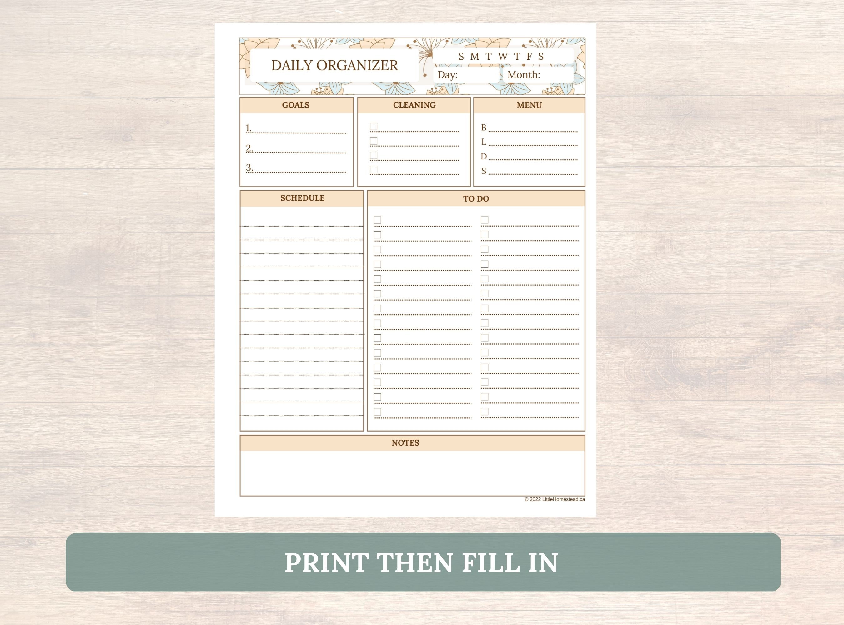 Daily Personal Organizer for Busy Moms: Printable To-do List (PDF) - Etsy