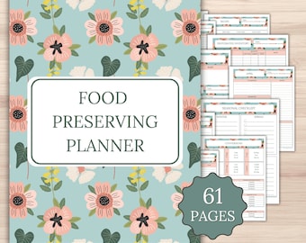 Canning Journal Printable | Food Preservation Planner 61 Pages | Homestead Binder Meadow Collection