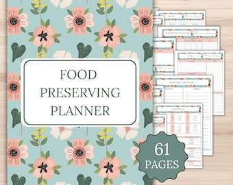 Canning Journal, Food Preservation Planner, Log Book, Homestead Preserving Binder Notebook, 61 page 8.5x11 Instant Download Printable PDF