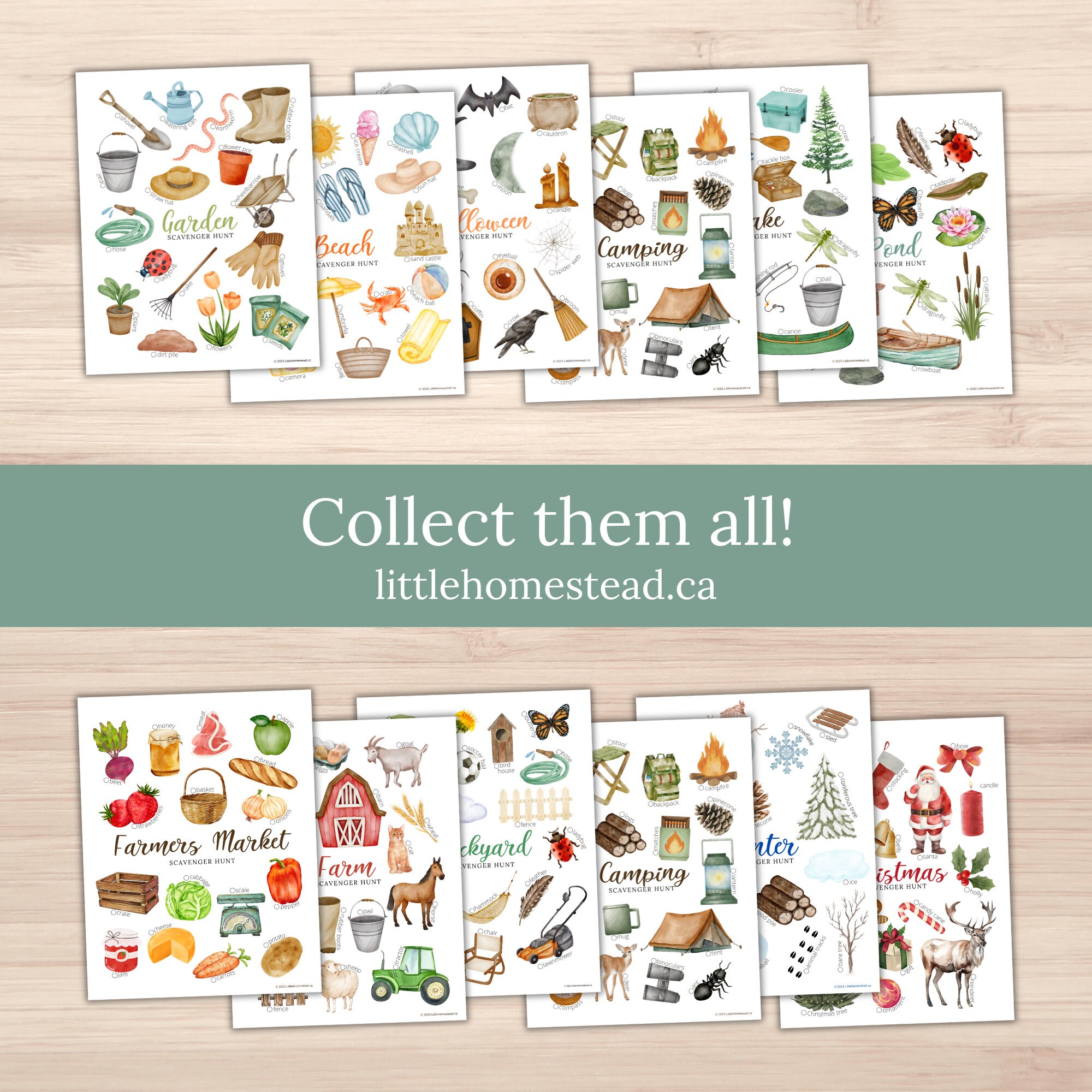 Garden Scavenger Hunt Printable | Watercolor Kids Outdoor Activity ...