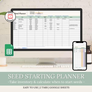 Seed Starting Date Calculator: Garden Planner Google Sheets (Digital Download)