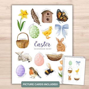 Watercolor Easter Scavenger Hunt for Kids (Printable PDF)