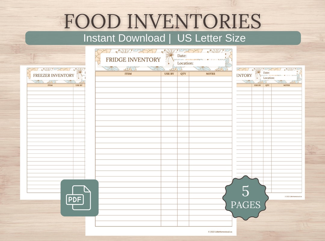 Kitchen Inventory Planner Printable | Grocery Shopping List Organizer ...