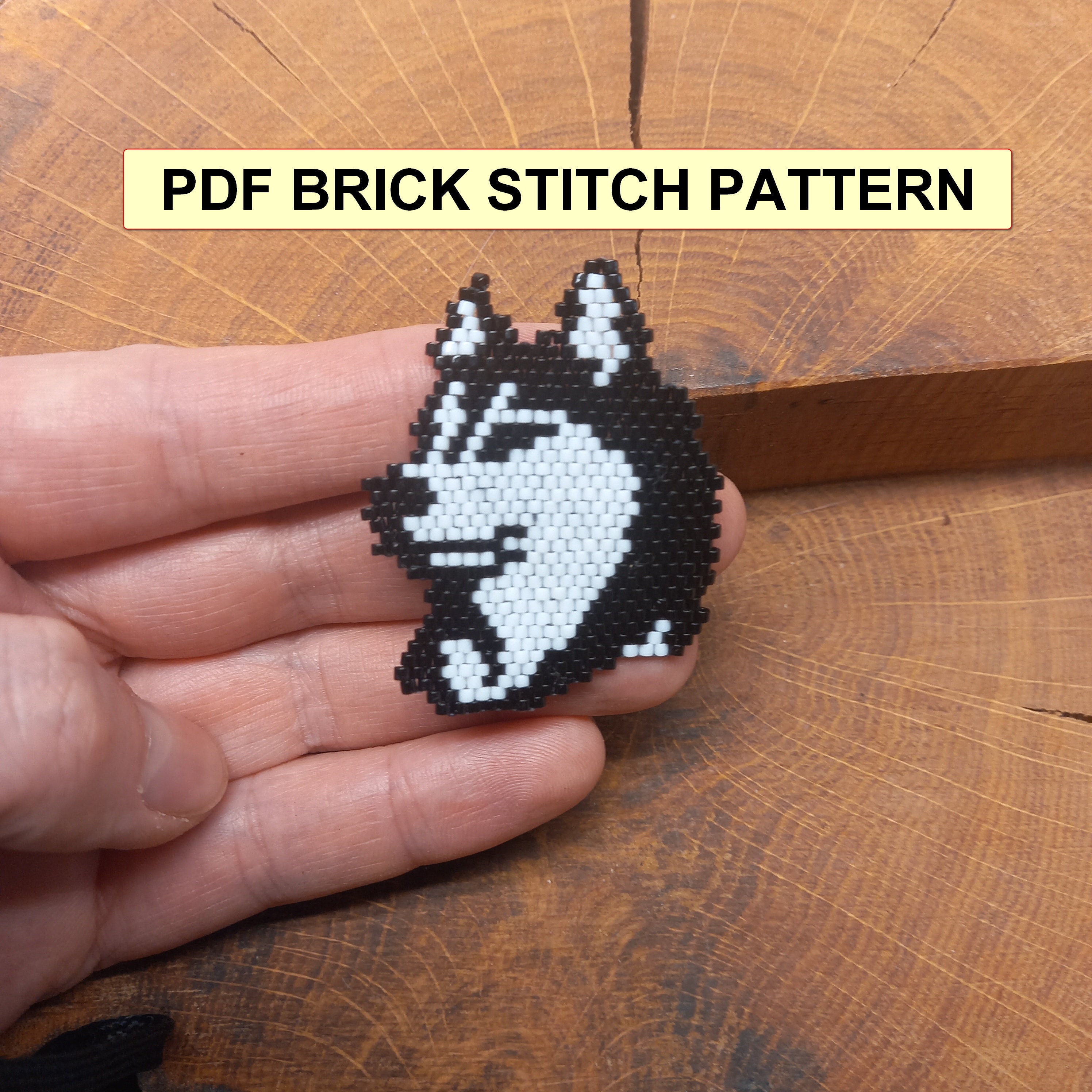 Husky Dog Beading Pattern: Brick Stitch PDF Schema (key Ring