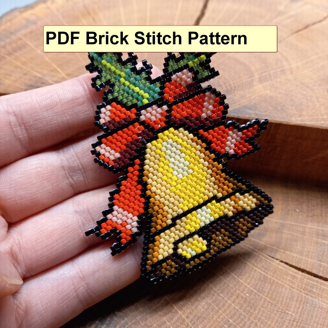 Christmas Bell PDF Beading Pattern, Brick Stitch PDF Schema for Pendant ...