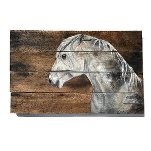 Horse Wood Wall Art Horse Painting On Wood Rustic Wall Etsy