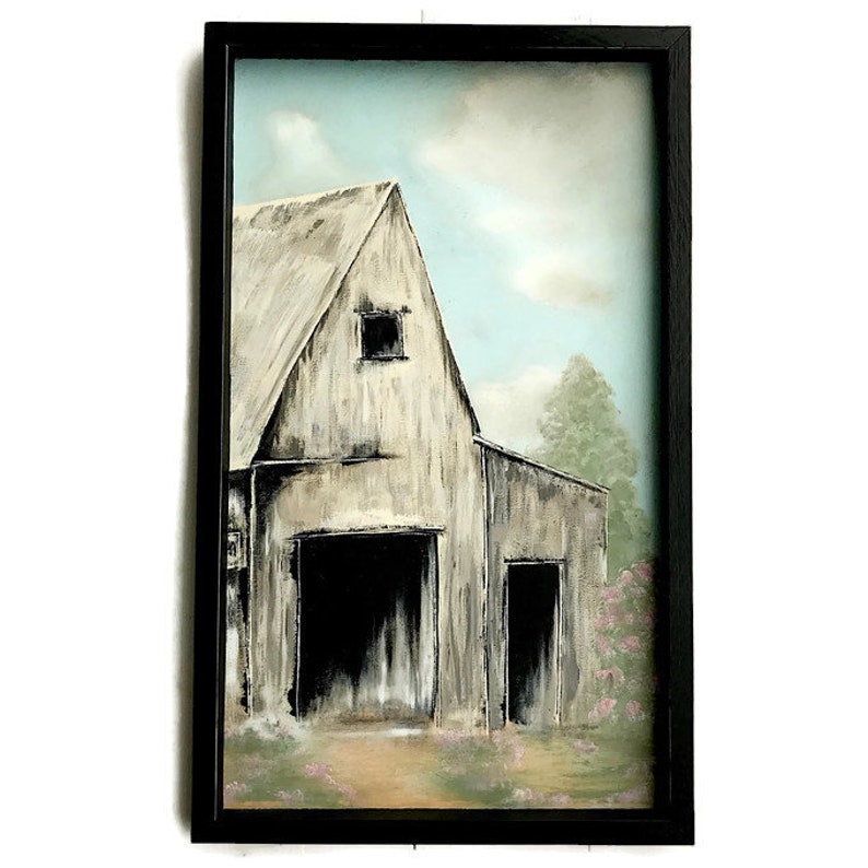 Old Barn Art Reclaimed Wood Wall Rustic Decor Farmhouse Painting Farm Country