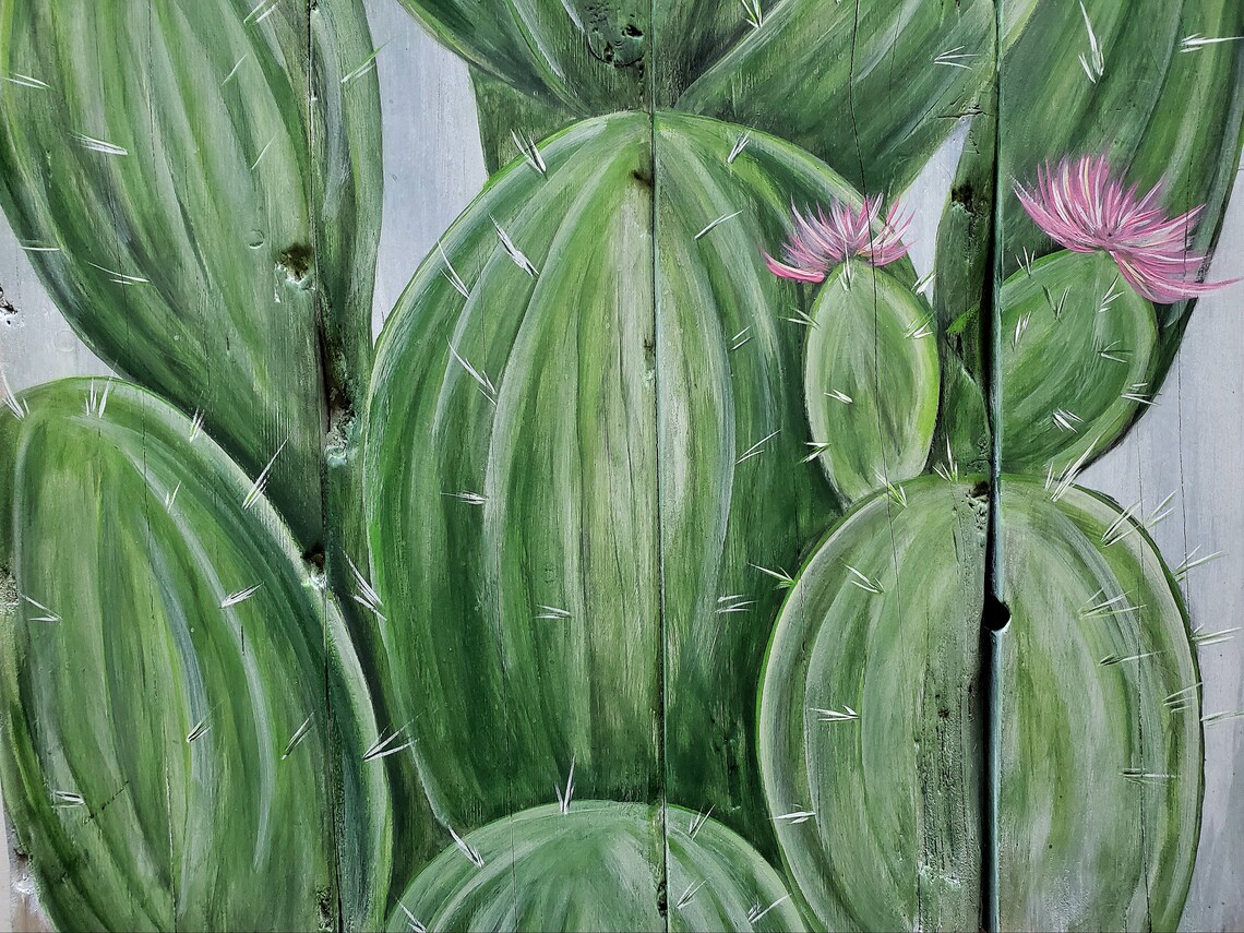 CACTUS WALL ART Cactus Wall Decor Reclaimed Wood Wall Art | Etsy