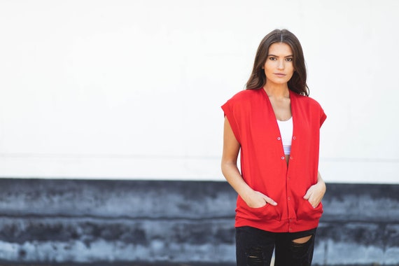 Red Waistcoat Jumper