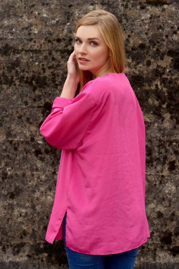 Bright pink silk shirt Clearance