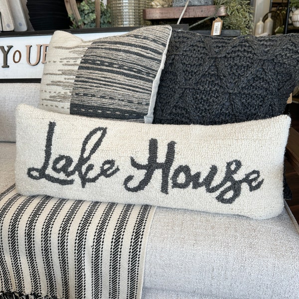 Lake House Cottage Cabin Decor Accent Pillow, Living Room Decor, Lake Life Gift Ideas