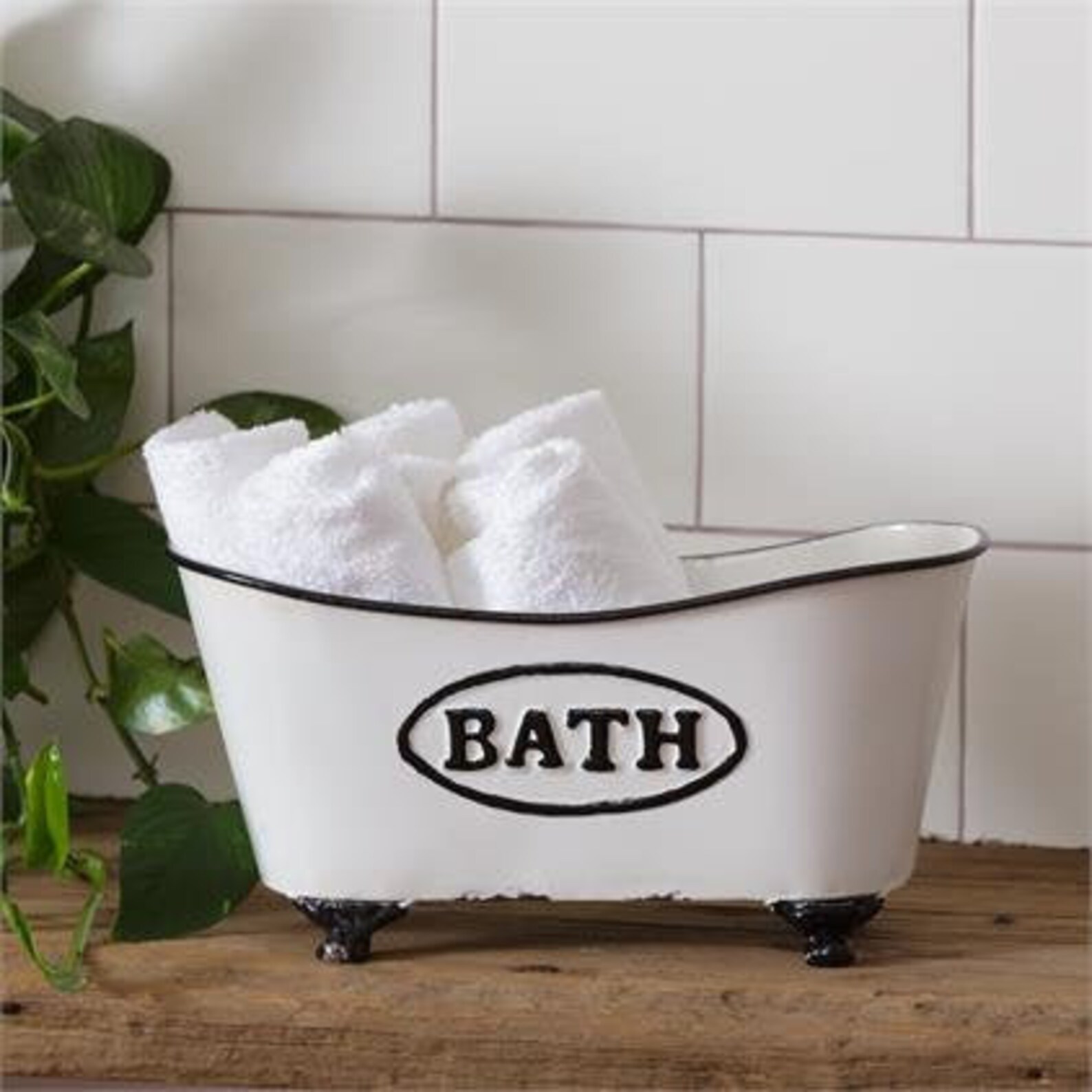 White and Black Metal Bath Tub Decoration Bathroom Decor Bath Etsy