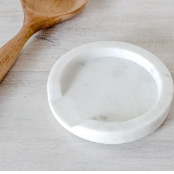 White Marble Spoon Rest Kitchen Gift and Decor